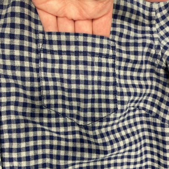 JOE FRESH Blue & Gray 100% Cotton Plaid Button Shirt ~ Size Small - Picture 4 of 14